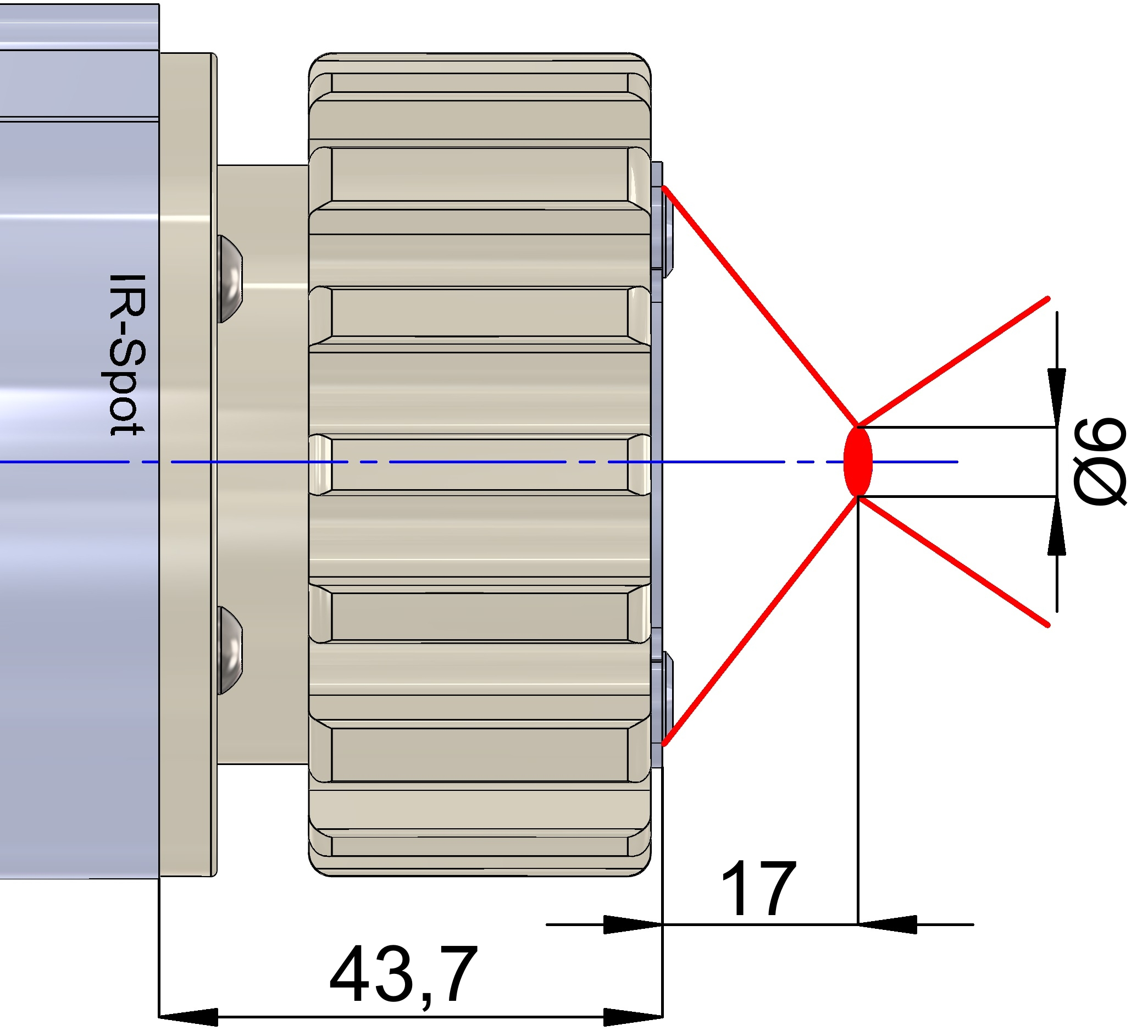 Infrarotstrahler Infrarotmodule Fokussierte Module IR Spot Infrarot Spot mit optionalem Klemmgelenk Kurzwelle Zusatzreflektor Schutzglas